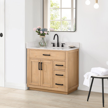 Givana 36" Vanity with Milano White Stone Top and White Sink