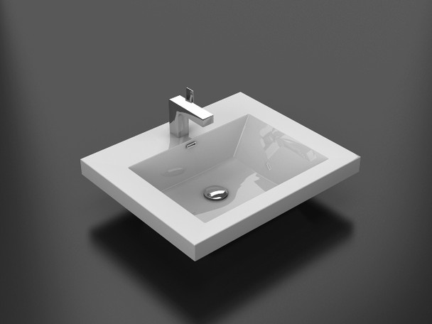 Alma 24 inch Integrated White Sink