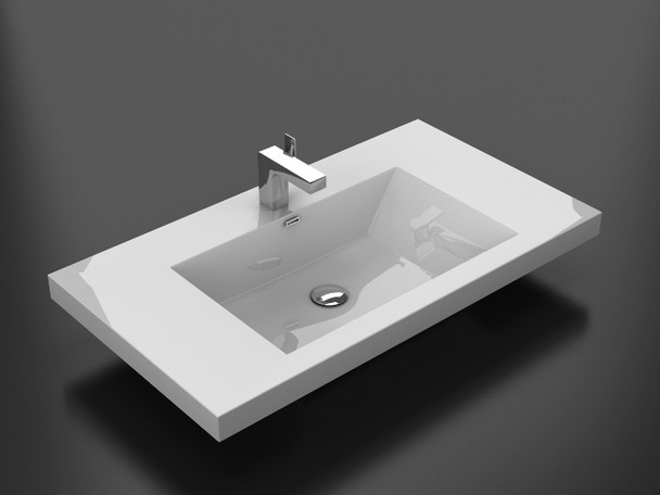 Alma 42 inch Integrated White Sink