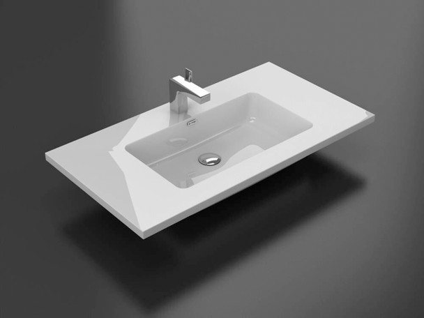 Themis 40 inch integrated white sink