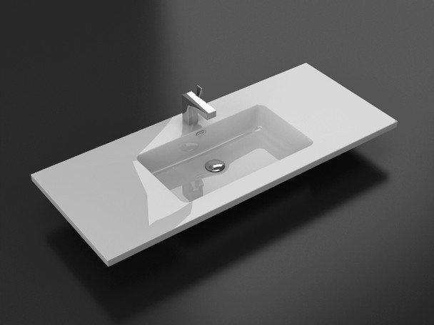 Themis 48 inch integrated white sink