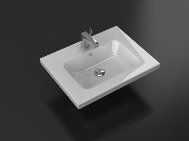 Grace 24 inch Integrated porcelain Sink / White
