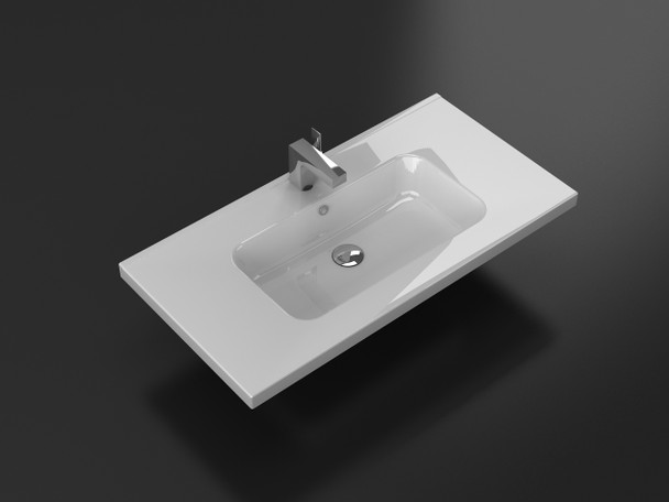 Grace 36 inch Integrated porcelain Sink / White