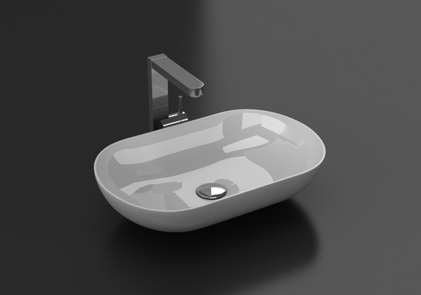 Fiona Reinforced artificial stone Vessel Sink / Matt White