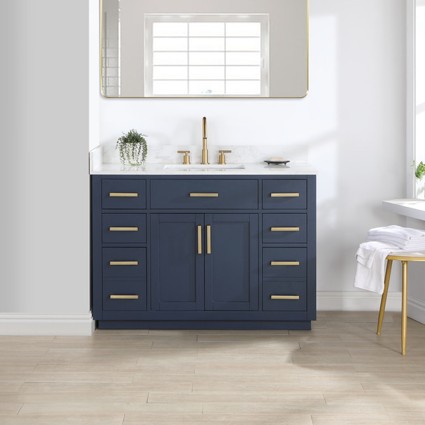 Givana 48" Vanity with Milano White Stone Top and White Sink