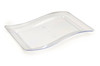 10" Clear Rectangular Wave Dinner Plastic Plates 10ct.