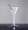8oz. Clear Plastic Square Tall Martini Glasses 6pk.