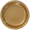 9" Round Gold Plastic Luncheon Lunch Plates 50ct.