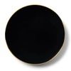 Black w/ Gold Rim 10" Plastic Wedding Dinner Plates 10ct.