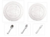 D'Vine Collection Clear Scrollware 10" Dinner Plates + 7" Salad Plates + Cutlery *Party for 60*