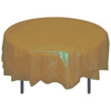 Gold 84" Round Plastic Tablecloths