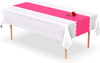 Hot Pink Scallop Disposable Table Runner 14 x 108 inch. Adhesive Strips Included 5 Count