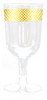 Inspiration Clear w/ Gold Border Plastic Wine Goblets 10ct.