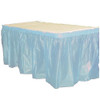 Light Blue Plastic Rectangular Table Skirt 14ft.x29in