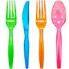 Neon Assorted Colors Plastic Combo Cutlery 24 Count