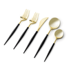 Noble Collection Two Tone Black / Gold Plastic Wedding Cutlery 40pcs.