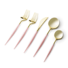 Noble Collection Two Tone Pink / Gold Plastic Wedding Cutlery 40pcs.