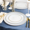 Organic Hammered White Transparent Gold Rim 10" Plastic Banquet Plates (10 Count)