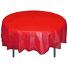 Red 84" Round Plastic Tablecloths