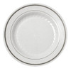 Silver Splendor 6" White Dessert / Cakes Plastic Plates w/ Silver Band 15ct.