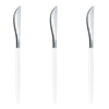 Trendables Two Tone White / Silver Plastic Knives Wedding Cutlery 20ct.