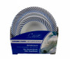 White & Cobalt Blue Curve Series Hot Stamp Combo Plastic Disposable Wedding Plates & Party Bowls Sets (40 Piece Set (20 Sets)