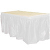 White Plastic Rectangular Table Skirt 14ft.x29in