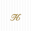 White w/ Gold Monogram "K" Beverage Napkins 20ct.