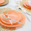 Coral w/ Gold Rim 10.25" Plastic Wedding Dinner Plates 10ct.