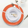 Orange w/ Gold Rim 7.25" Plastic Wedding Salad / Appetizer Plates 10ct.