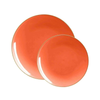 Orange w/ Gold Rim 7.25" Plastic Wedding Salad / Appetizer Plates 10ct.