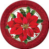 Christmastime Poinsettia 7" Salad Paper Plates 8ct.