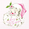 pink santa christmas cocktail napkin