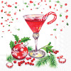 pink martini christmas cocktail napkin