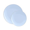 Ice Blue w/ Silver 10.25" Round plastic Wedding plate 10 ct.