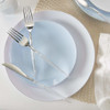 Ice Blue w/ Silver 10.25" Round plastic Wedding plate 10 ct.