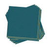 Teal Green with Gold Stripe Paper Cocktail Napkins | 20 Napkins