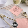 Coral with Gold Stripe Paper Cocktail Napkins | 20 Napkins