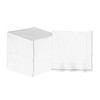 White with Silver Stripe Paper Lunch Napkins | 20 Napkins