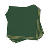 Emerald Green with Gold Stripe Paper Cocktail Napkins | 20 Napkins