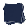 Navy Blue and Silver Stripe Paper Lunch Napkins | 20 Napkins