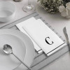 Disposable Paper Dinner Napkins with Black Monogram "C" - 42 Count (3 Sets of 14)
