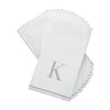 Disposable Paper Dinner Napkins with Silver Monogram "K" - 42 Count (3 Sets of 14)