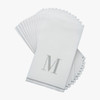 Disposable Paper Dinner Napkins with Silver Monogram "M" - 42 Count (3 Sets of 14)