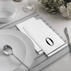 Disposable Paper Dinner Napkins with Black Monogram "O" - 42 Count (3 Sets of 14)