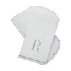 Disposable Paper Dinner Napkins with Silver Monogram "R" - 42 Count (3 Sets of 14)