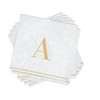 Disposable Paper Cocktail Napkins with Gold Monogram "A" - 48 Count (3 Sets of 16)