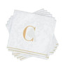 Disposable Paper Cocktail Napkins with Gold Monogram "C" - 48 Count (3 Sets of 16)