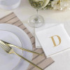 Disposable Paper Cocktail Napkins with Gold Monogram "D" - 48 Count (3 Sets of 16)