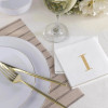 Disposable Paper Cocktail Napkins with Gold Monogram "I" - 48 Count (3 Sets of 16)